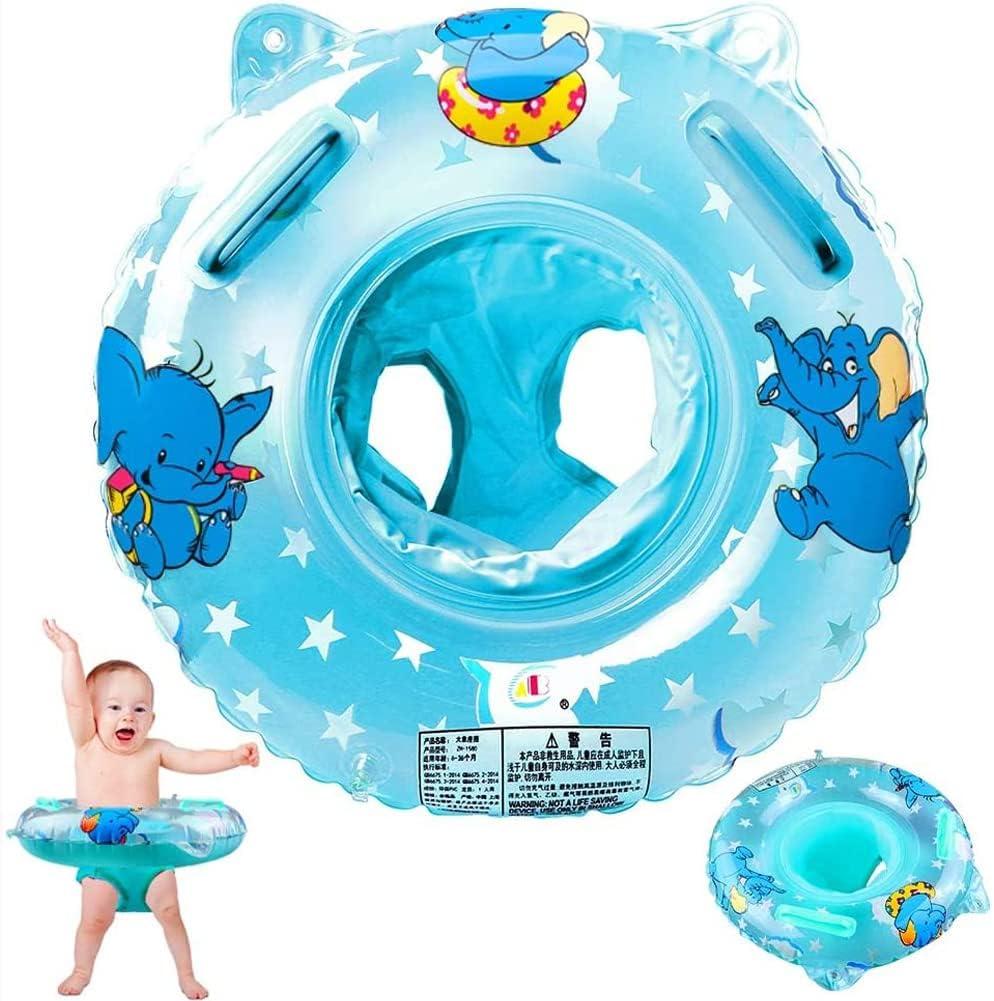 Baby Swimming Float, Inflatable Swimming Ring with Float Seat for 6 Months-6 Years Children (Blue)