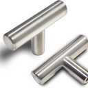 REGARSUN 6 Pack Brushed Nickel Cabinet Knobs Single Hole Stainless Kitchen Cabinet Pulls Drawer Handles Dresser Pulls 2 inch Total Length Stain Nickel Silver