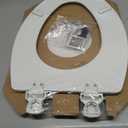 CHURCH Toilet Seat, Easy Clean Hinges Release for Deep Cleans, Durable Enameled Wood Seat, Elongated, White