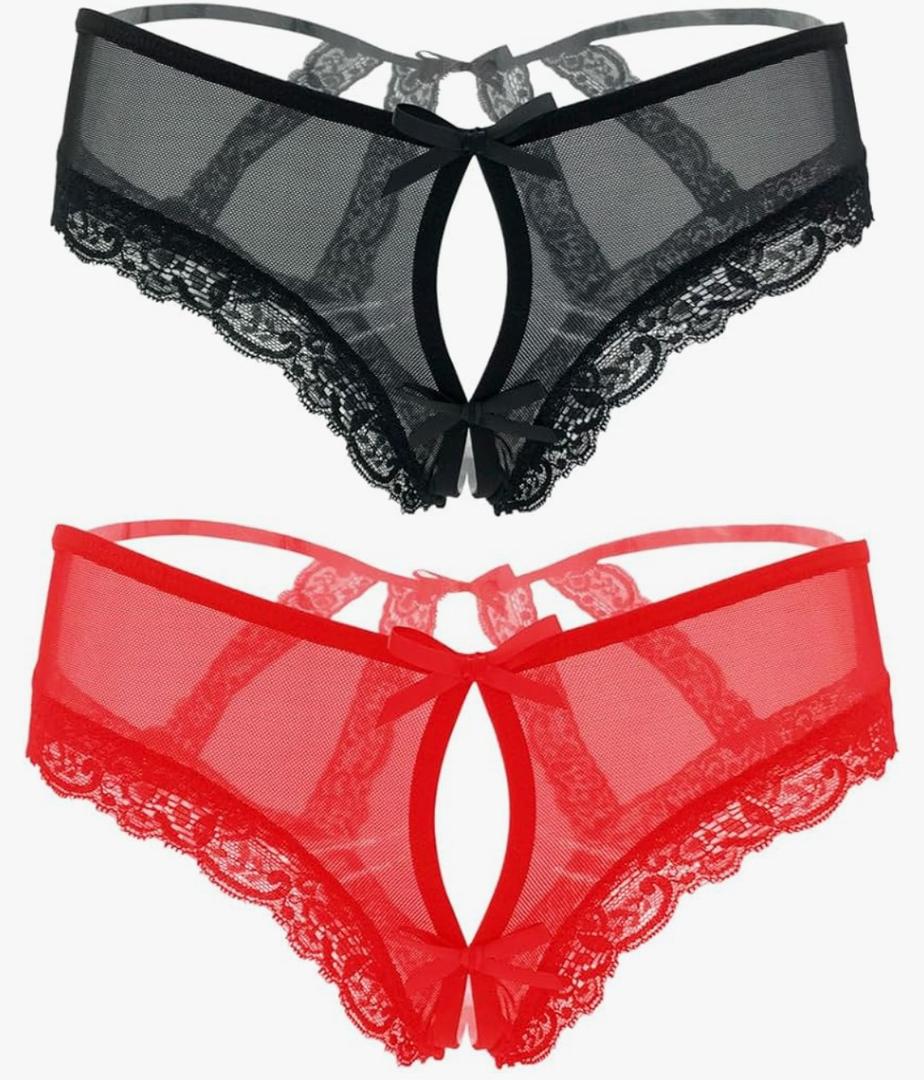 Women’s lace briefs sexy panties with cage back M