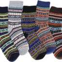 2 x YZKKE 5Pairs Men Wool Socks Thick Thermal Hiking Winter Warm Boot Heavy Soft Cozy Socks for Cold Weather (One Size, Mul-3)