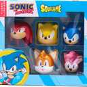 Sonic The Hedgehog SquishMe Series 1 Collectors Box 6-Pack: Stress Relief Toy, Party Favor & Fidget Toys for Kids - Entire Series 1 Set w/Sonic Figures, and Squishies