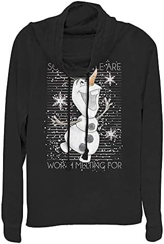 Disney Frozen Worth Melting Women's Long Sleeve Cowl Neck Pullover, 3XL
