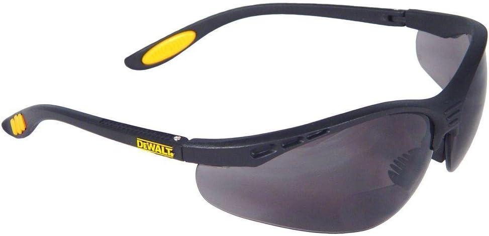DEWALT DPG59-225C Reinforcer Rx-Bifocal 2.5 Smoke Lens High Performance Protective Safety Glasses with Rubber Temples and Protective Eyeglass Sleeve