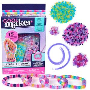 Cool Maker, Stackd Heishi Expansion Pack Bead Kit, Bracelet Making Kit with Over 1300 Beads for Bracelets, Makes 15, Arts and Crafts Kids Toys for Girls Ages 7 and up