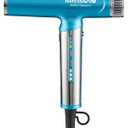 BaBylissPRO Nano Titanium Light Ionic HighSpeed Hair Dryer with Diffuser, Portable Travel Blow Dryer, Professional Styling Tool Set, 9 Heat/Speed Settings, Dual Voltage, for All Hair Types, Blue 