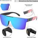 FEISEDY Polarized Sunglasses for Men, Oversized Square Flat Mirrored Z87 Lens, Fishing Driving Golf Outdoors Coastal B2990