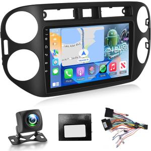 NHOPEEW Android Radio for VW Tiguan 2006-2016 with Backup Camera, [2+64G] 9 inch Touchscreen GPS Navigation Tiguan Radio - Wireless Carplay & Android Auto, DSP, 5G/WiFi, Mirror Link, SWC + Canbus