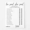 He Said She Said Wedding Game Cards, 35 Pack, Bridal Shower Activity, 4.7 x 6.7 inches, Premium Card Stock, Fun Wedding Party Activity Quiz Questions