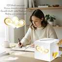 Resurhang White Wedding Card Box - 10x10 Inch DIY Large Box Slot with Cards Stickers Gold Butterfly Decors, Alphabet Stickers for Wedding, Graduation Party Reception, Birthday, Baby Shower, Raffle