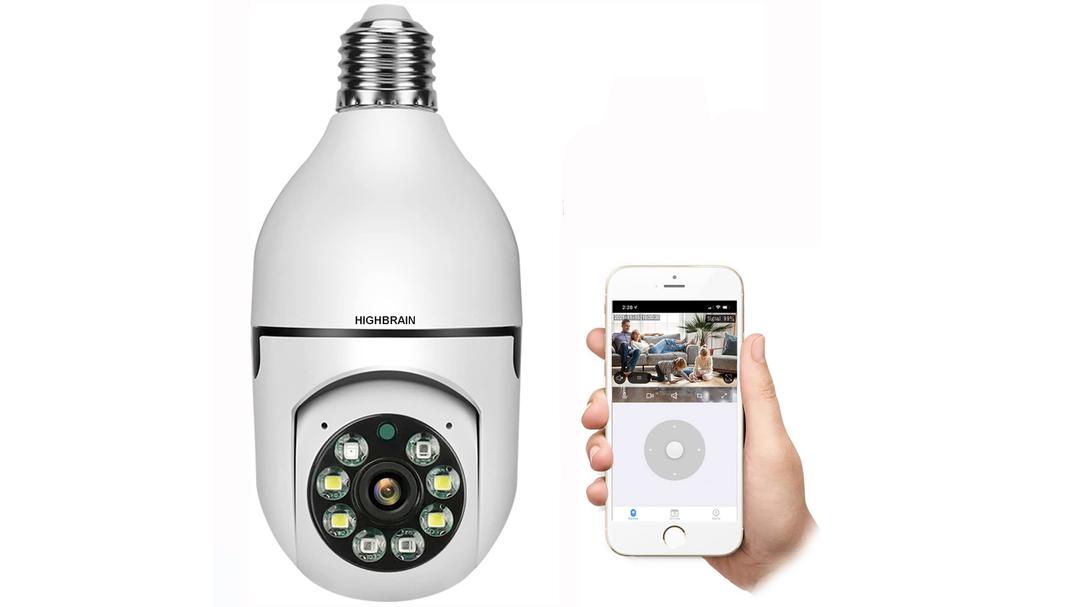 Light Bulb Security Camera, 5G/2.4GHz WiFi Lightbulb Cameras Outdoor for Home Security,2-IN-1 Bulb Security Camera with LED Light E27 Compatible, Smart AI Human Detection,Color Night Vision (1Pack)