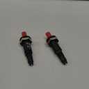 2pcs Piezo Spark Igniter, Two Fire Outlets Plastic BBQ Grill Push Button Ignitor, Ceramic Piezoelectric Ignition Replacement Barbecue Glow Plug Heat Resistant for Ovens Kitchen Water Gas Fireplaces