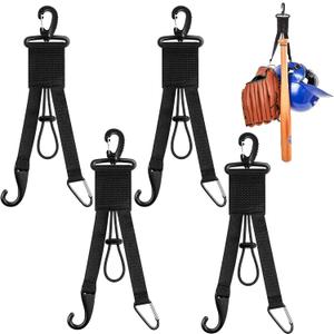 Deekin 10 Pcs Baseball Softball Gear Hanger 3 in 1 Dugout Organizer Baseball Bat Holder with Glove Clip and Helmet Hook for Softball Fence Bag Water Bottle Hiking Camping