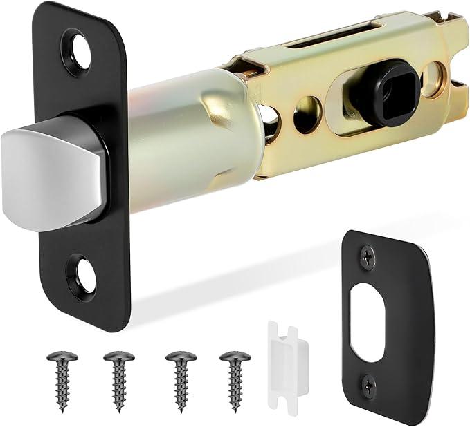 Aesytava Matte Black 1 Pack Door Lock Parts, Adjustable Door Latch Replacement, Door Lock Replacement Parts, Door Deadlatch Mechanism