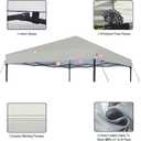 Joramoy 1010 Canopy Replacement Top Only, Waterproof Pop Up Canopy Tent Top Cover with Ropes, Instant Canopy Top Sunshade Sliver Coated for Outdoor Garden Patio Camping (Beige)
