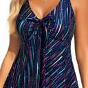 Yonique Women's Flowy Tankini Top - Modest Swim Top with Loose Fit, Size 20W