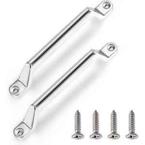 Lawei 2 Piece RV Grab Door Handle, Heavy Duty 304 Stainless Steel Metal Grab Bars, Entry Door Assist Bar, Grab Pull Handles for RV, Trailer, Camper, Cargo Trailer, Automotive, Boat, Come with Screws