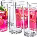 Amazing Abby - Liberty - 16-Ounce Plastic Tumblers (Set of 6), Drinking Glasses, Reusable Cups, BPA-Free, Shatter-Proof, Dishwasher-Safe (Made of Plastic, NOT Glass)