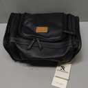 MIRASON Hanging Toiletry Bag for Men Dopp Kit Waterproof Leather Travel Organizer Bag with Sturdy Metal Hook and Handle for Bathroom Shower Cosmetics Camping Gift for Men (Black) (Black)