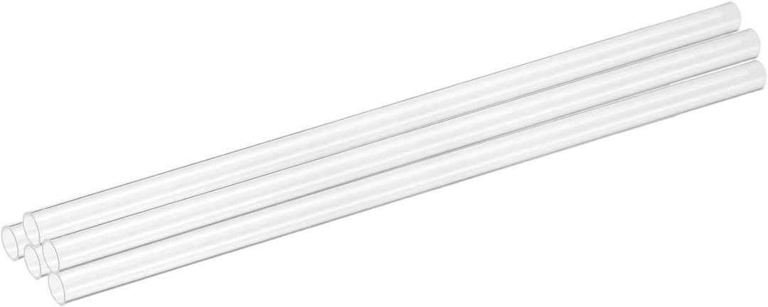 uxcell 5Pcs Clear Rigid Acrylic Pipe, 10mm(0.39") ID x 14mm(0.55") OD 14" Round Polycarbonate Tube Plastic Tubing for Plumbing, Lighting, Aquarium, DIY Projects