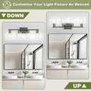 Unicozin Modern Bathroom Light Fixtures, 4 Light Vanity Lights Over Mirror, Black and Gold Wall Lamp with Clear Glass for Living Room Cabinet Bedroom Porch