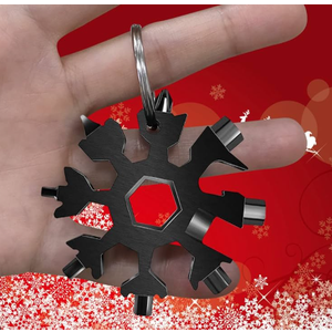 2pcs Multi Tool,Snowflake Wrench/Bottle Opener/Screwdriver Kit, 18 in 1 Snowflake Multitool,Stainless Steel Portable Star Tool for Christmas Great Gifts