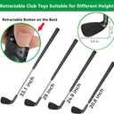 Golf Chipping Game, Play Portable Golf Target Practice Game Set, Fun Indoor & Outdoor Family Yard Game for Backyard, Beach, Parties, Office (2 Clubs & 10 Balls)
