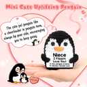 CryCarrot Mini Funny Mothers Day Niece Gifts from Auntie Aunt Uncle, Handmade Crochet Penguin Birthday Gifts for Niece Teen Adult, I Love You Niece Mothers Day Positive Cute Decor 2.9 x 2.9 x 2 in