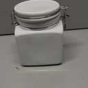 Ceramic Coffee Canister with Airtight Lid and Scoop, Large 74 Fl Oz / 2.2 L Kitchen Food Storage Container Jar for Grounds Coffee, Beans, Tea, Sugar, Flour, Cereal, Nuts, Cookie, White