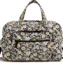 Cotton Weekender Travel Bag, Daisies White, One Size