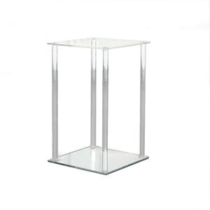 Clear Acrylic Square Display Riser Stand Kit, 7.75" x 7.75" Panels, 11.75" Rods, Multi-Tier (Unassembled), 19 Square Panels, 44 Rods
