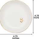 COLLECTIVE HOME - Ceramic Jewelry Tray, Decorative Trinket Dish for Rings Earrings Necklaces Bracelet Watch Keys, Birthday Mother's Day Christmas Gift for Women, 4.75", White Surface (S)