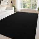 DweIke 6x9 Black Area Rugs for Bedroom, Super Soft Living Room Rug, Thickened Memory-Foam Throw Carpet, Non-Slip and Washable Carpets for Kids Boys Girls Room Dorm Nursery Home Decor