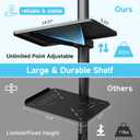 Mobile TV Carts on Wheels for 21-60 Inch Flat/Curved Panel Screens TVs - Height Adjustable Floor Trolley Stand with Shelf Holds up to 77lbs - Max VESA 400x400mm