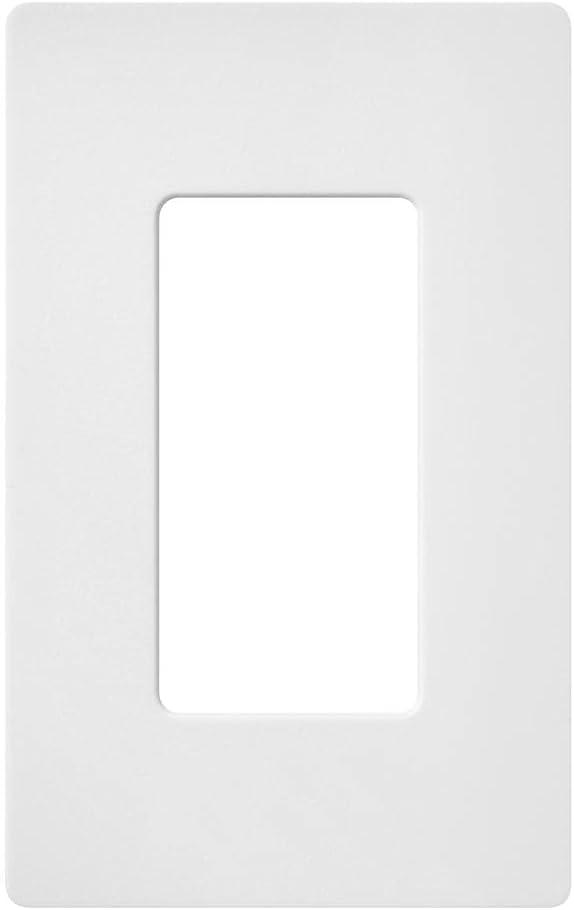 Lutron Claro Light Switch Cover Plate, 1 Gang Wallplate, for Decorator Light Switches, Rocker Light Switch Cover, Outlet Cover, Screwless Switch Plate Cover, Satin, SC-1-SW, Snow