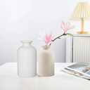 Beige Ceramic Vase, Dry Flower Vases Minimalism Style for Modern Table Shelf Home Decor, Fit for Fireplace Bedroom Kitchen Living Room Centerpieces Office Desk Best Decoration(Beige)