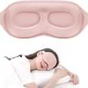 MZOO Luxury Sleep Mask for Back, Side Sleeper, Complete Light Blocking Sleeping Eye Mask Night Blindfold, 3D Zero Pressure & Spacious for Lash Extensions, Breathable Soft Eye Cover Flight Nap Travel