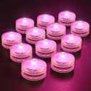 HL Submersible LED Light,Pink Small LED Light,100 Hours Waterproof Flameless Led Lights Battery Powered for Wedding Home Vase Festival Party Decoration 12pcs (Built-in 24 Batteries)