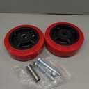 6" x 2" Heavy Duty Caster Wheels, 1/2" Bore Axle Non-Marking Polyurethane Wheel with Roller Bearing, Set of 2 Replacement Wheels with 2000 lbs Capacity (2 Pack)