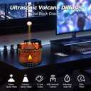 Volcano Diffuser, Essential Oil Diffuser 300ml Volcano Humidifier with Flame & Volcano Mist Mode, 2 Colors, Timer, Auto Shut-Off, Remote Control, Flame Diffusers for Home Bedroom Black