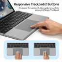 Mircopack Foldable Bluetooth Keyboard with Touchpad and Stand for iPad/iPhone/MacBook,3-Device Ultra Slim PU Leather Magnetic Cover Portable Rechargeable Keyboard for macOS and iOS-Gray