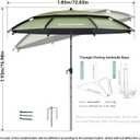Outdoor Umbrellas for Patio 7.8FT Patio Table Umbrella with Tilt, UPF50+ UV Protection, High Black Coated, with Carry Bag, Great for Beach, Camping, Picnic, Backyard