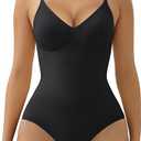 SHAPERX Women's Bodysuits Tummy Control Shapewear Seamless Sculpting Briefs Body Shaper with Removable Pads,SZ5433-Black-2XL/3XL