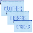 3pcs Hospital Bag Organizing Pouches for Labor and Delivery, Maternity Essentials Diaper Bag Organizer for Mom Travel (Blue, Large)