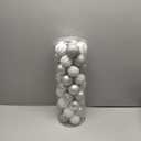 45Pcs 6cm/2.36inch Christmas Balls Glitter Ornaments Set, Shatterproof Plastic Xmas Tree Hanging Ornament, Christmas Decorations Balls for Holiday Festival Wedding House Bar Party(Silver/White)