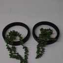 RECUTMS 2pcs Artificial Succulents Hanging Plants Fake String of Pearls in Black Pots Faux Plant Greenery Wall Decor for Balcony Indoor Outdoor Decor Home Office Bathroom Garden Decor