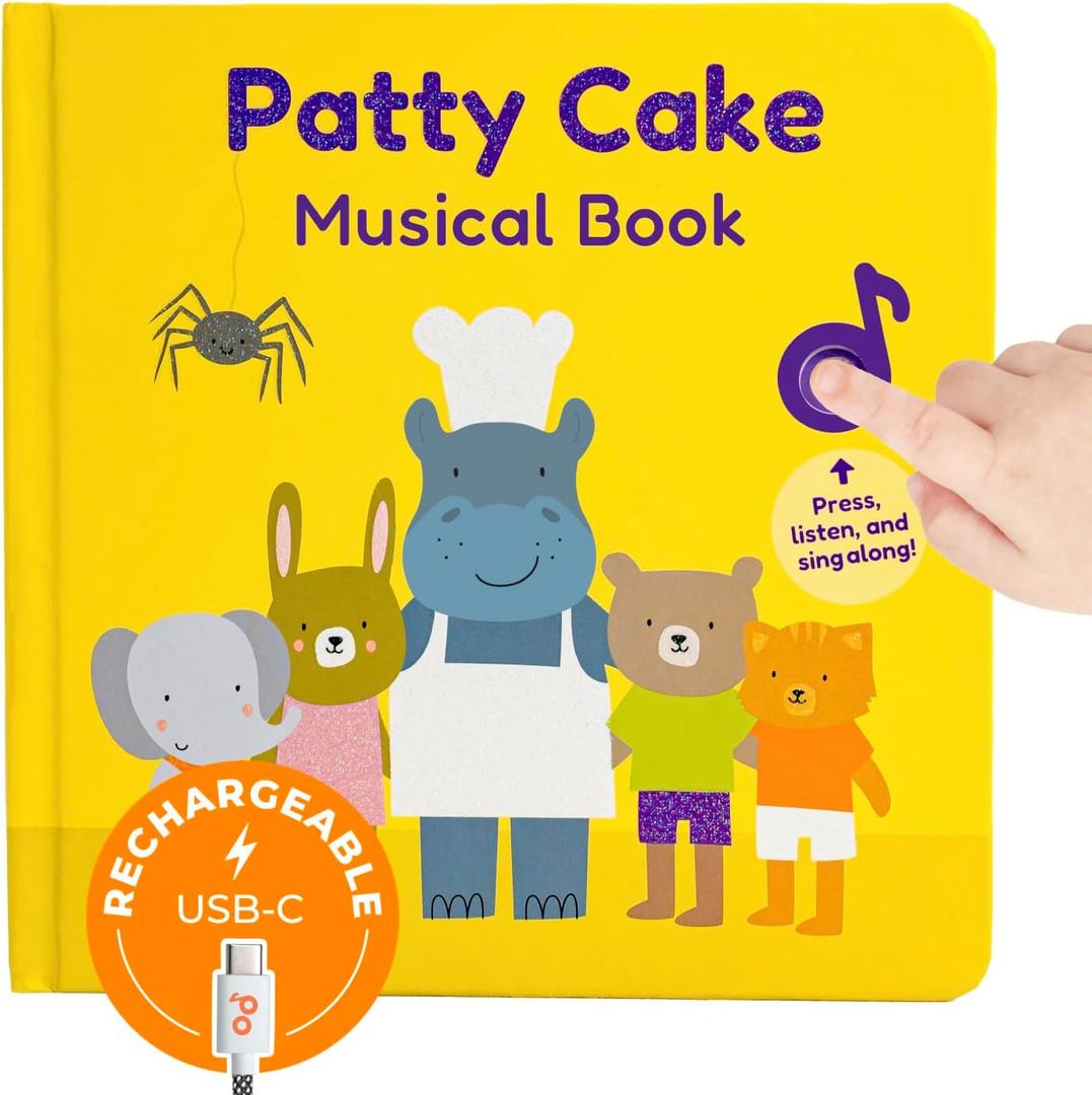 Cali's Books Patty Cake Nursery Rhymes - Interactive Books for 1 Year Old, Sound Book for Toddlers 1-3, Perfect 1 Year Old Girl, Musical Book for Toddlers, 6 Favorite Songs