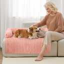 Wn's Day Luxurious Dog Couch Bed, Washable Calming Dog Couch Cover, Removable Couch Protector for Dogs, Waterproof Sofa Bed, Pet Bed Mats for Couch, Pet Couch Covers for Sofa(Pink, XXL)