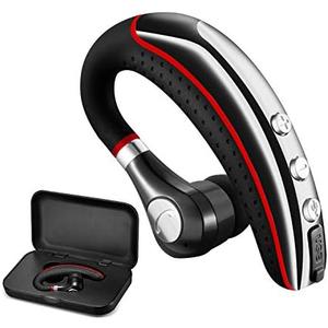 OPINAY Bluetooth Headset,Wireless v5.0 Business Bluetooth Earpiece in Ear Lightweight Sweatproof Earphones with Mic Work for Cell Phones for Office/Workout/Driving Red