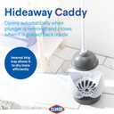 Clorox Toilet Plunger with Hideaway Holder Caddy Heavy-Duty Compact Design with Non-Skid Rubber Base for Bathroom Convenient Storage Toilet Unclogger, 6.5x19.5-Inch, White